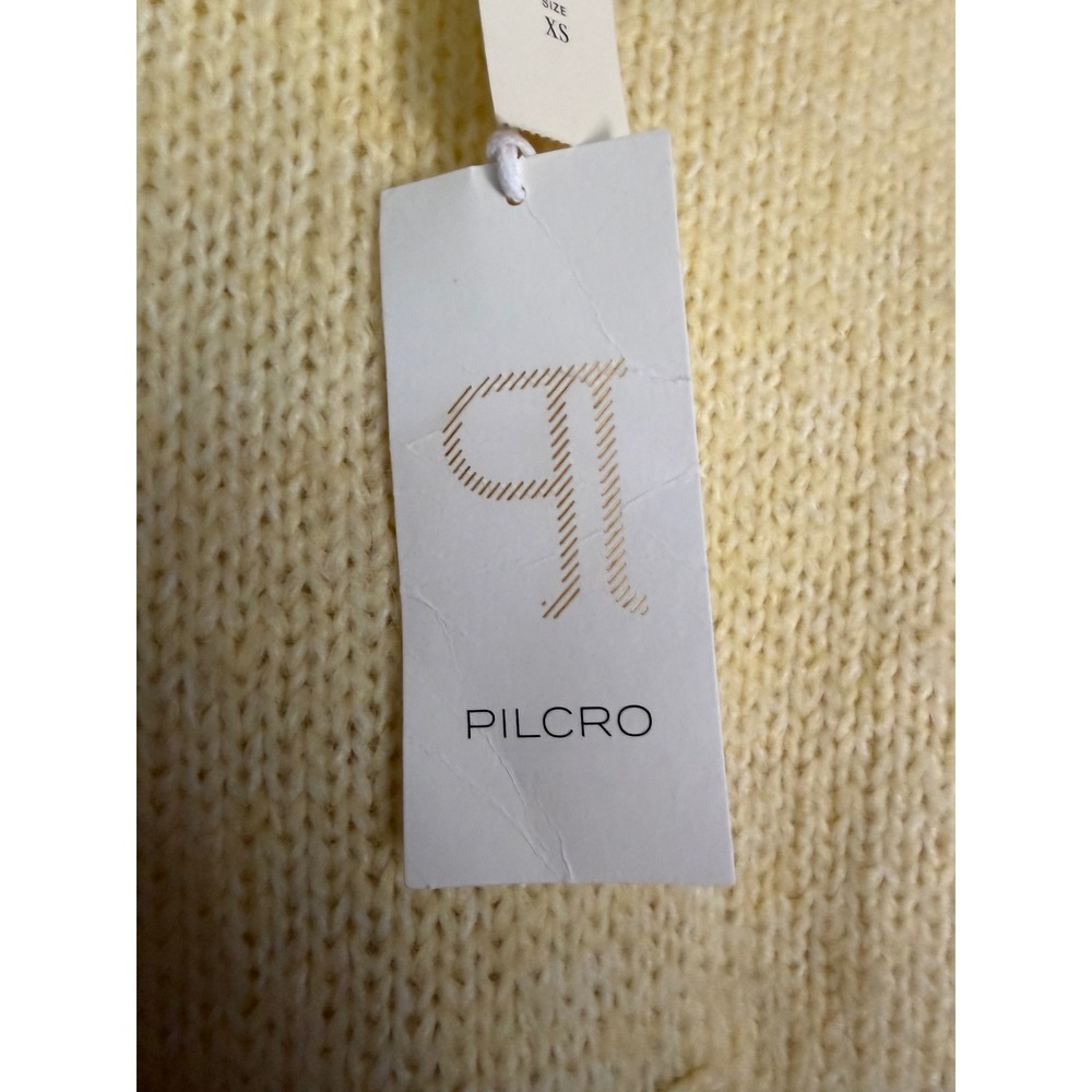 Pilcro Hooded Sweater Chunky Knit Butter Yellow Cozy XS Winter Neutral NWT Flaw - Picture 8 of 11